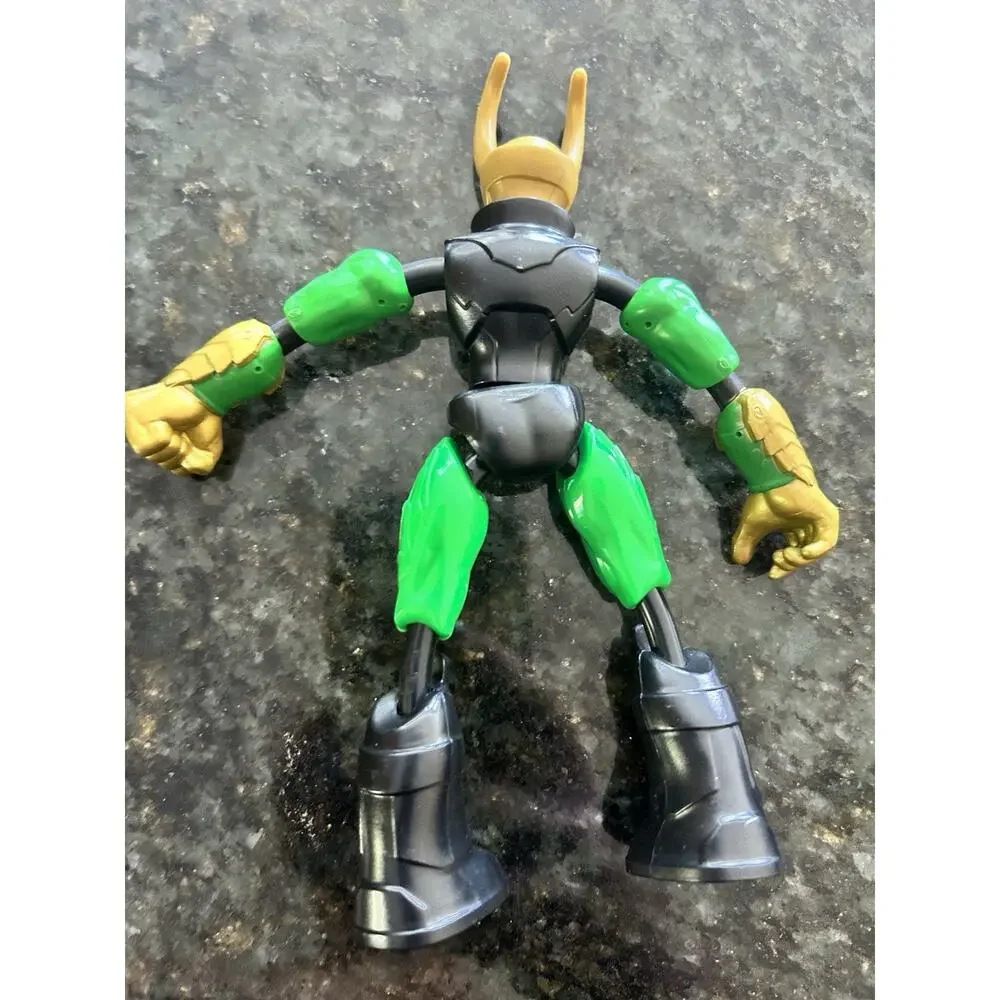 Set Of 3 “Bend And Flex” Marvel Spiderman‎ 6” Action Figures With Shields Loki